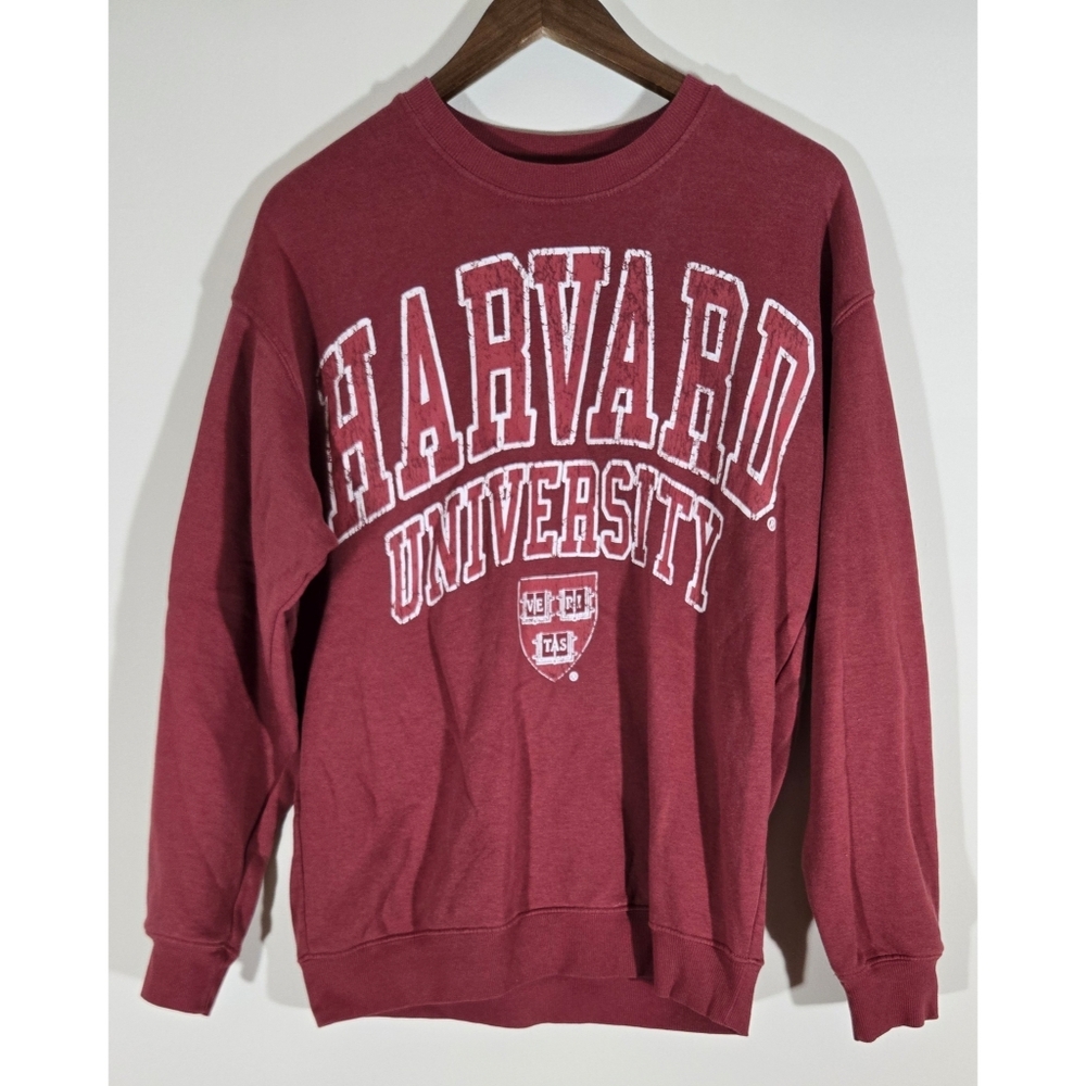 VTG Harvard Maroon Sweatshirt Adult Sz S M Preppy Academy Classic Unisex